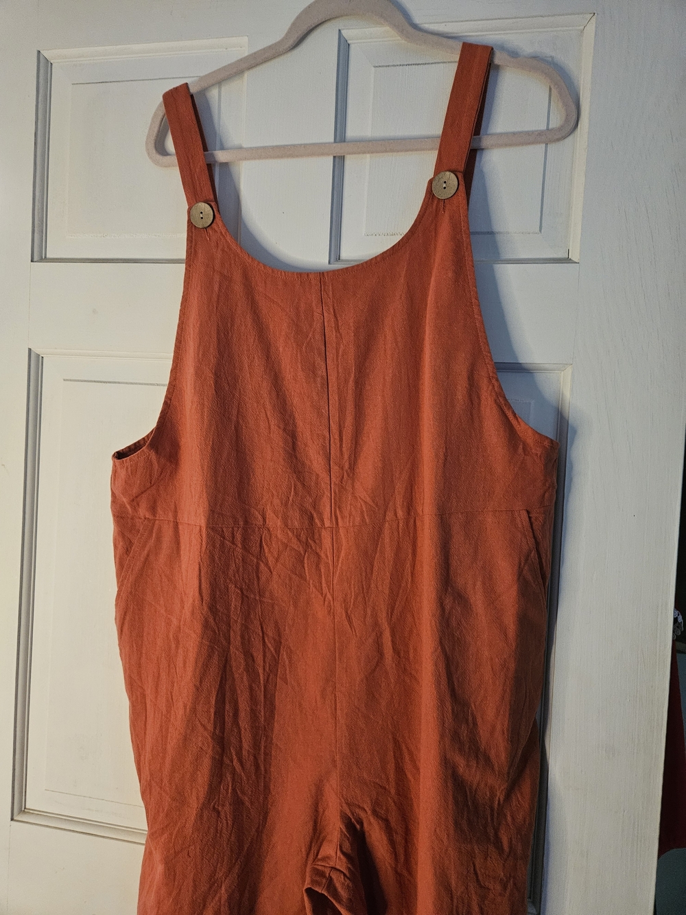 Cupshe Rust Orange Linen-Style Tank Overalls